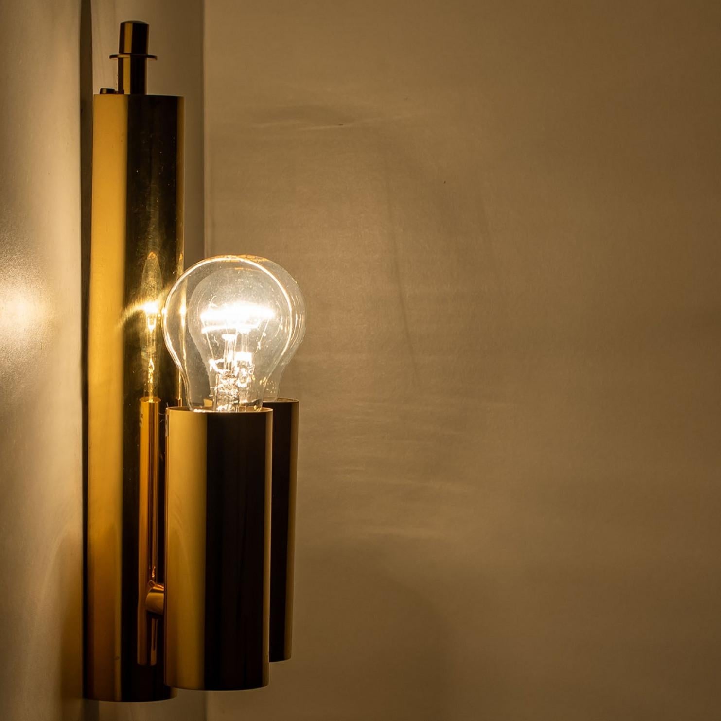 Gold Rod Glass and Brass Wall Sconce in Style of Sciolari, 1960 For Sale 2