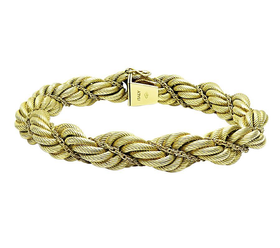 Bracelet de corde en or Bon état - En vente à New York, NY
