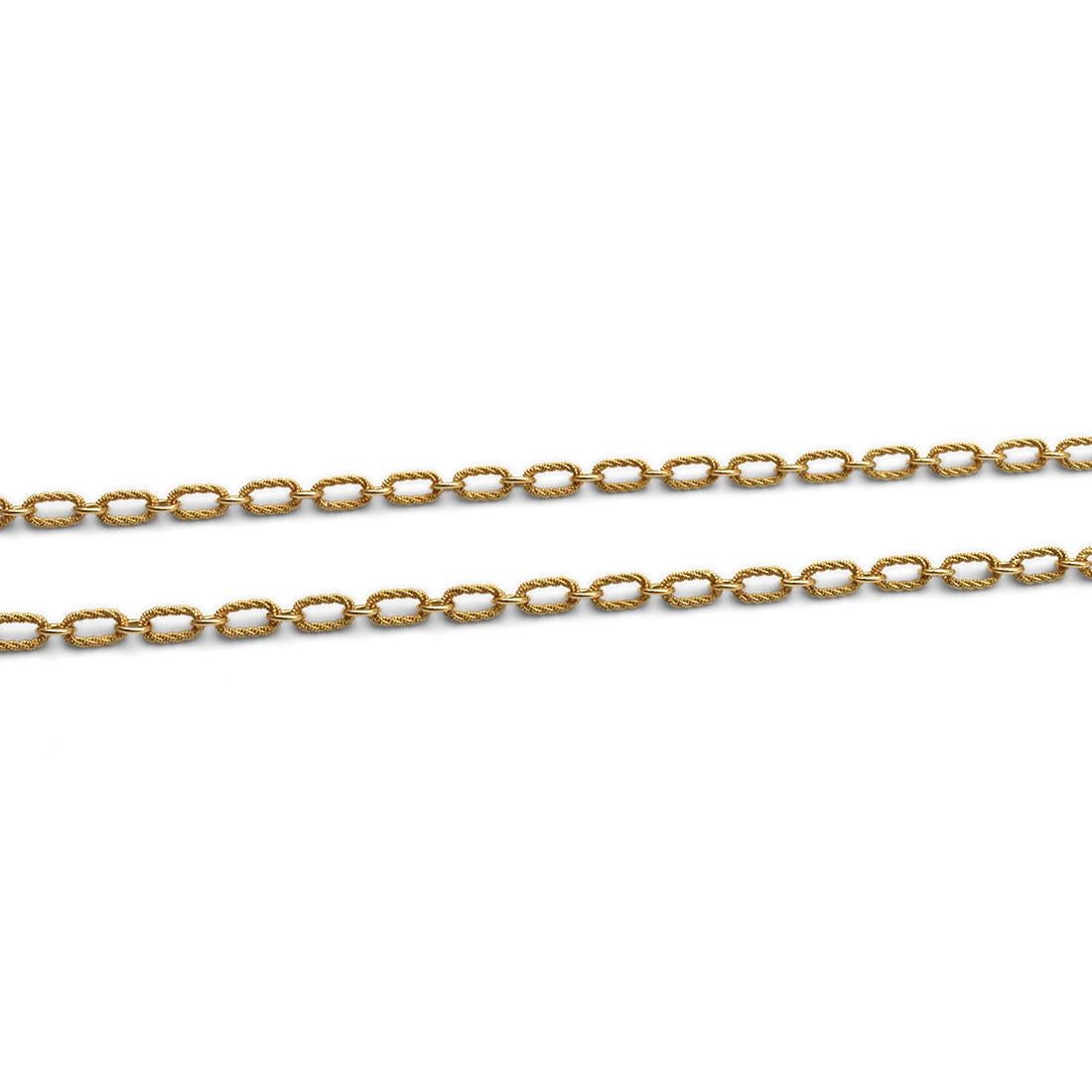 Gold Rope Link Chain Necklace 1
