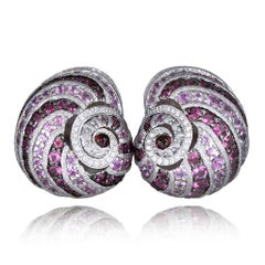 Pendientes El Caracol de Oro con Turmalina, Granate y Diamantes de Alex Soldier