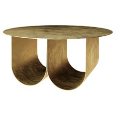 Gold Rounded 2 Half Arches Arcade Side and Cofffe Table by Kasadamo