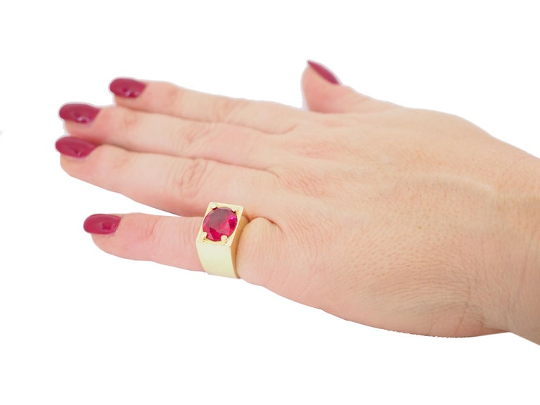 Gold Rubellite Pinkie Finger Ring For Sale at 1stdibs