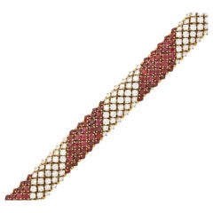 Armband aus Gold, Rubin und Diamanten