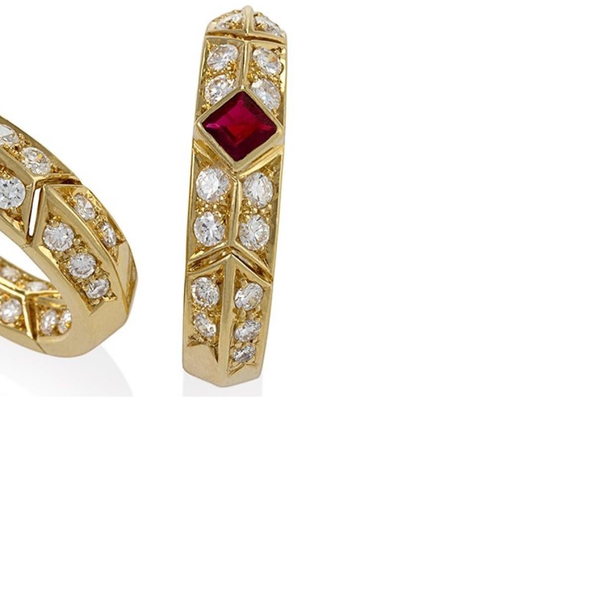 Gold, Ruby and Diamond Earrings by Van Cleef & Arpels In Excellent Condition In New York, NY