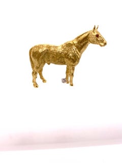 Ruby and Diamond Horse Pin
