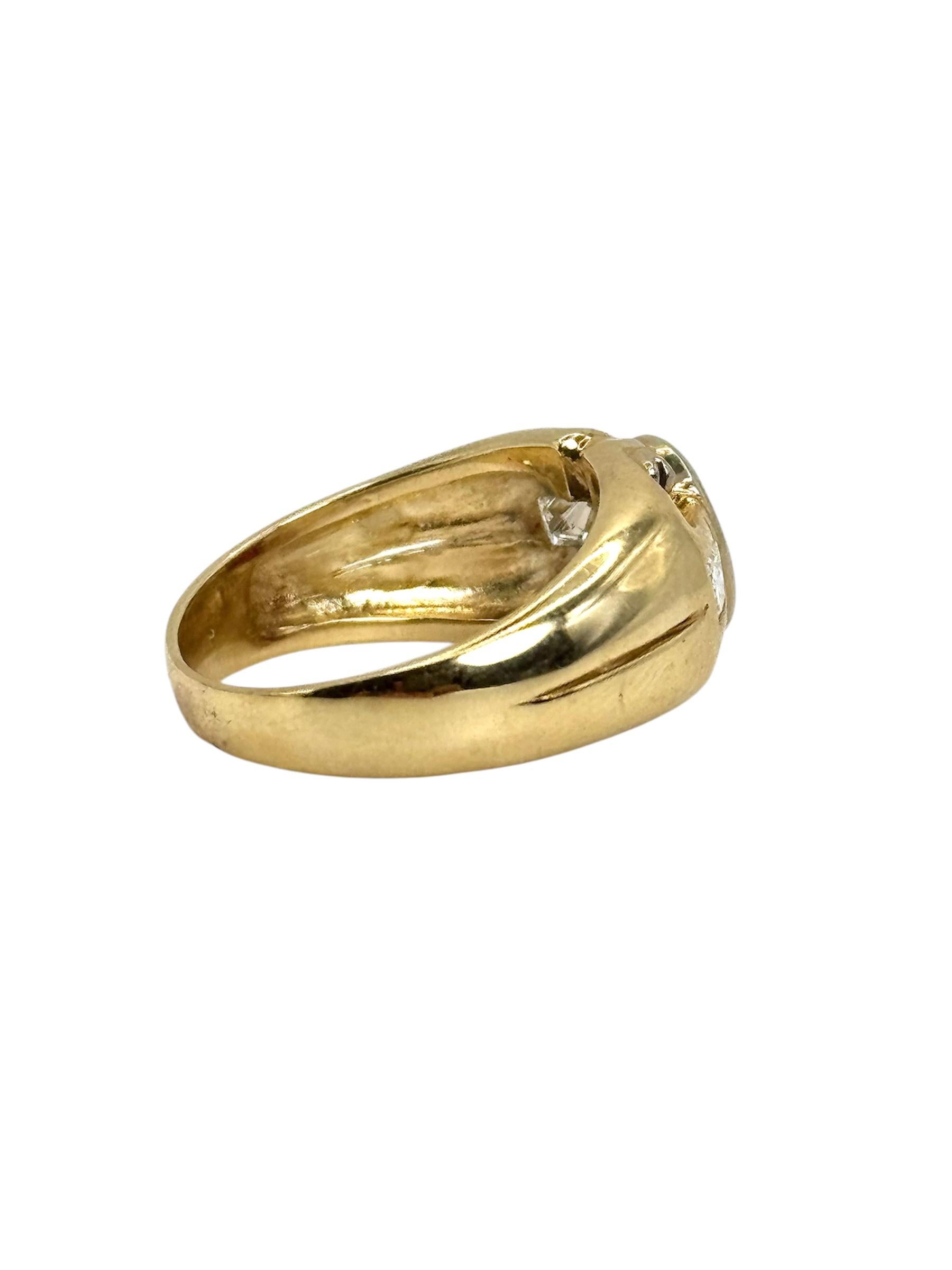 14K Yellow Gold Ruby and Diamond Ring For Sale 2