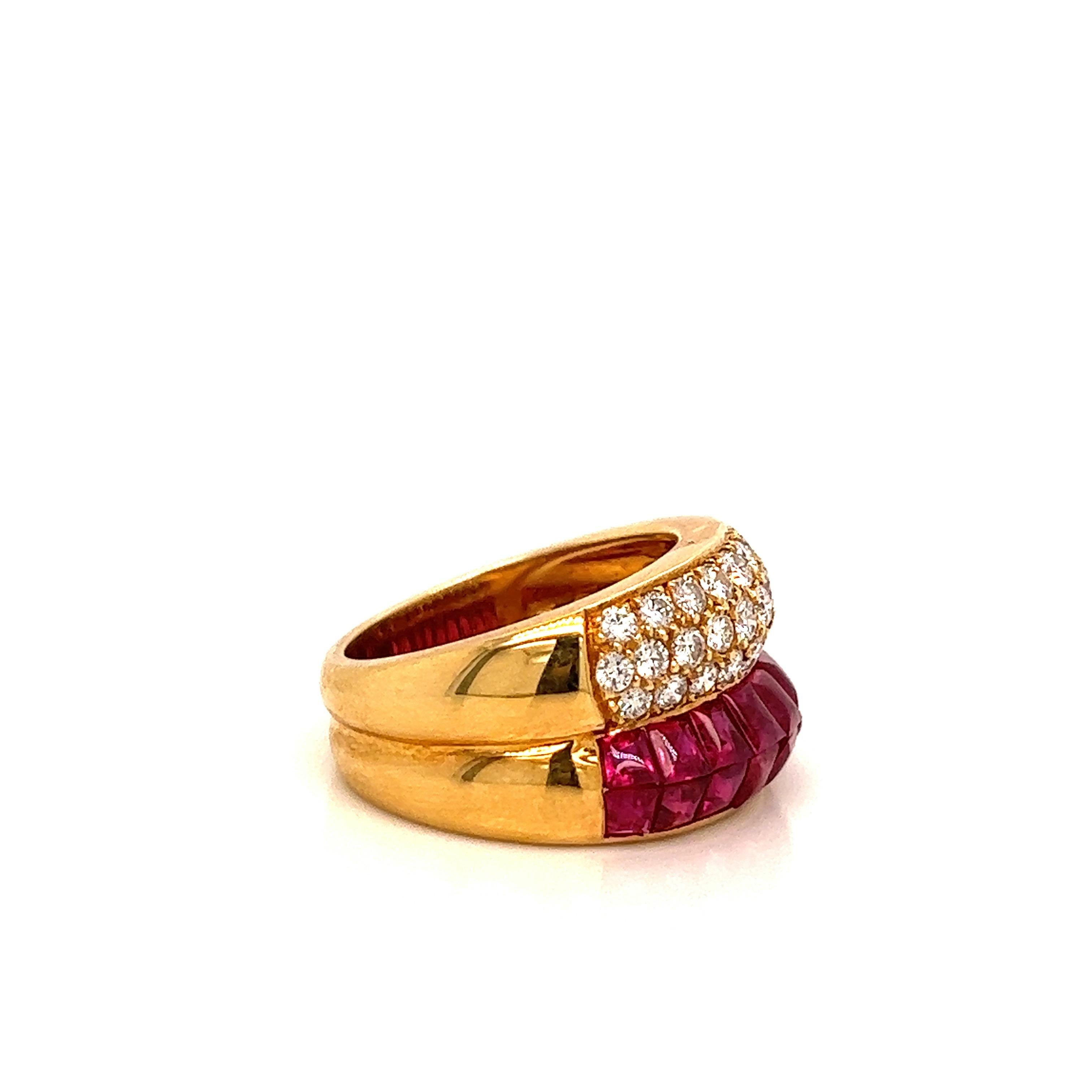 Gold Ruby Diamond Ring For Sale 1