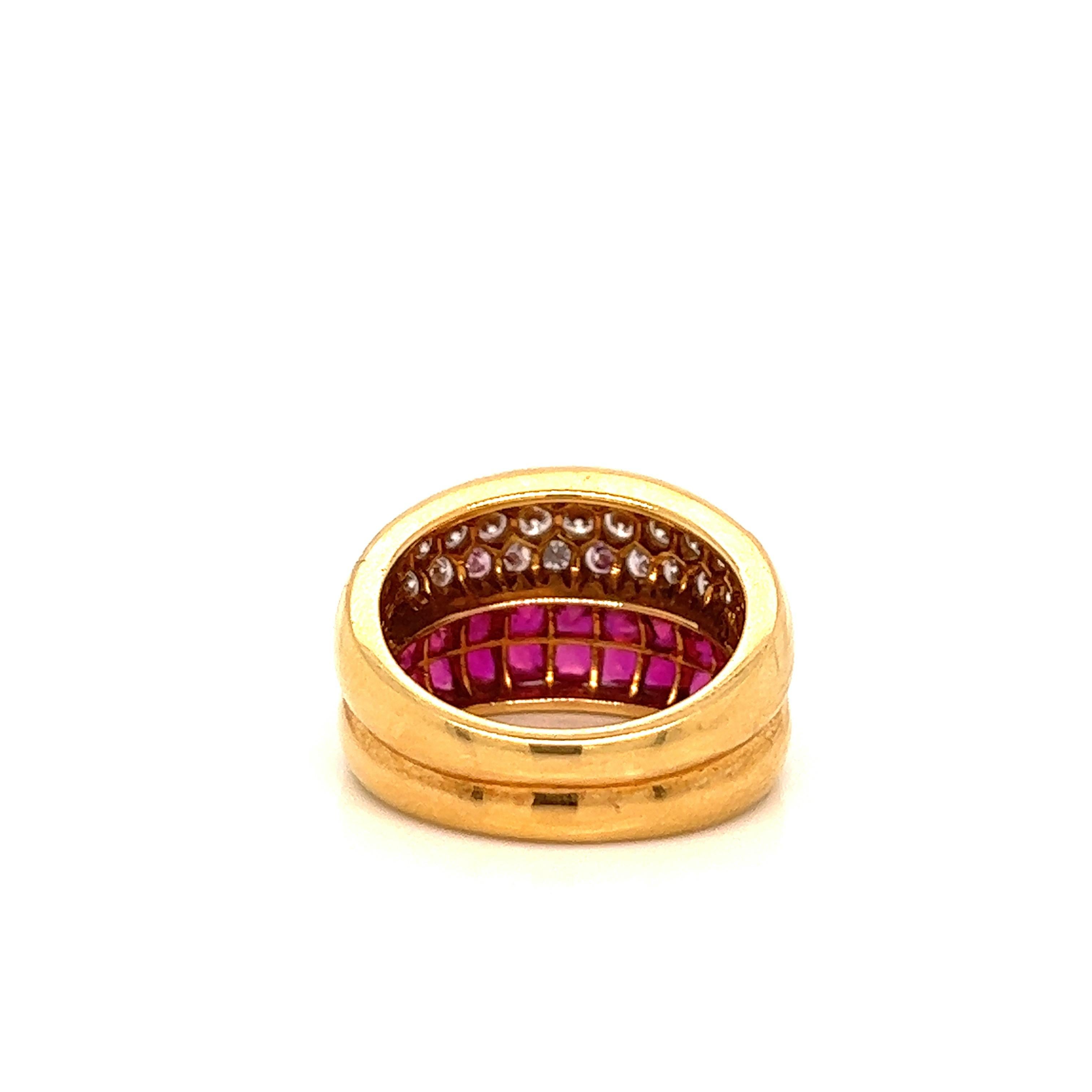 Gold Ruby Diamond Ring For Sale 2