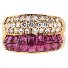 Gold Rubin-Diamant-Ring