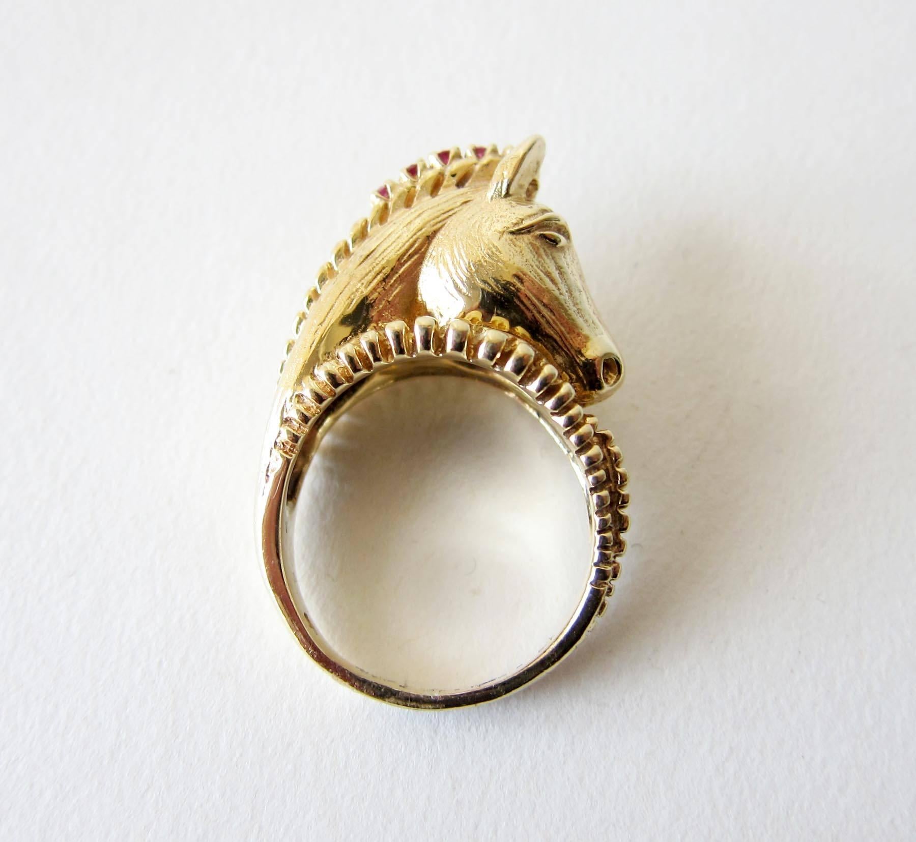 gold horse head ring