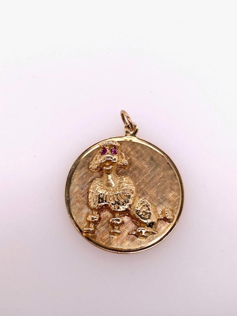 gold poodle pendant