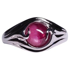 Gold Ruby Ring 2.10 Cts Natural Bicolor Red Ruby Engagement Ring