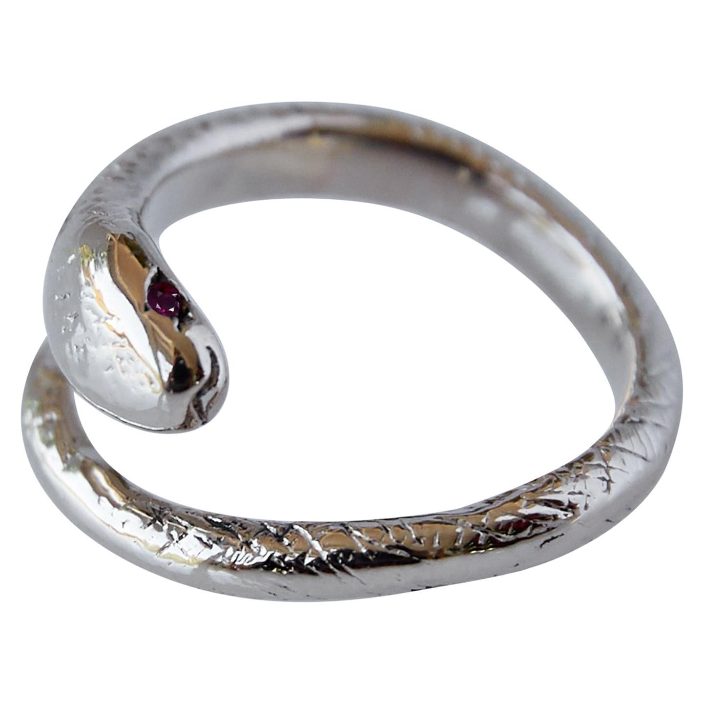 Gold Ruby Snake Ring Adjustable J Dauphin