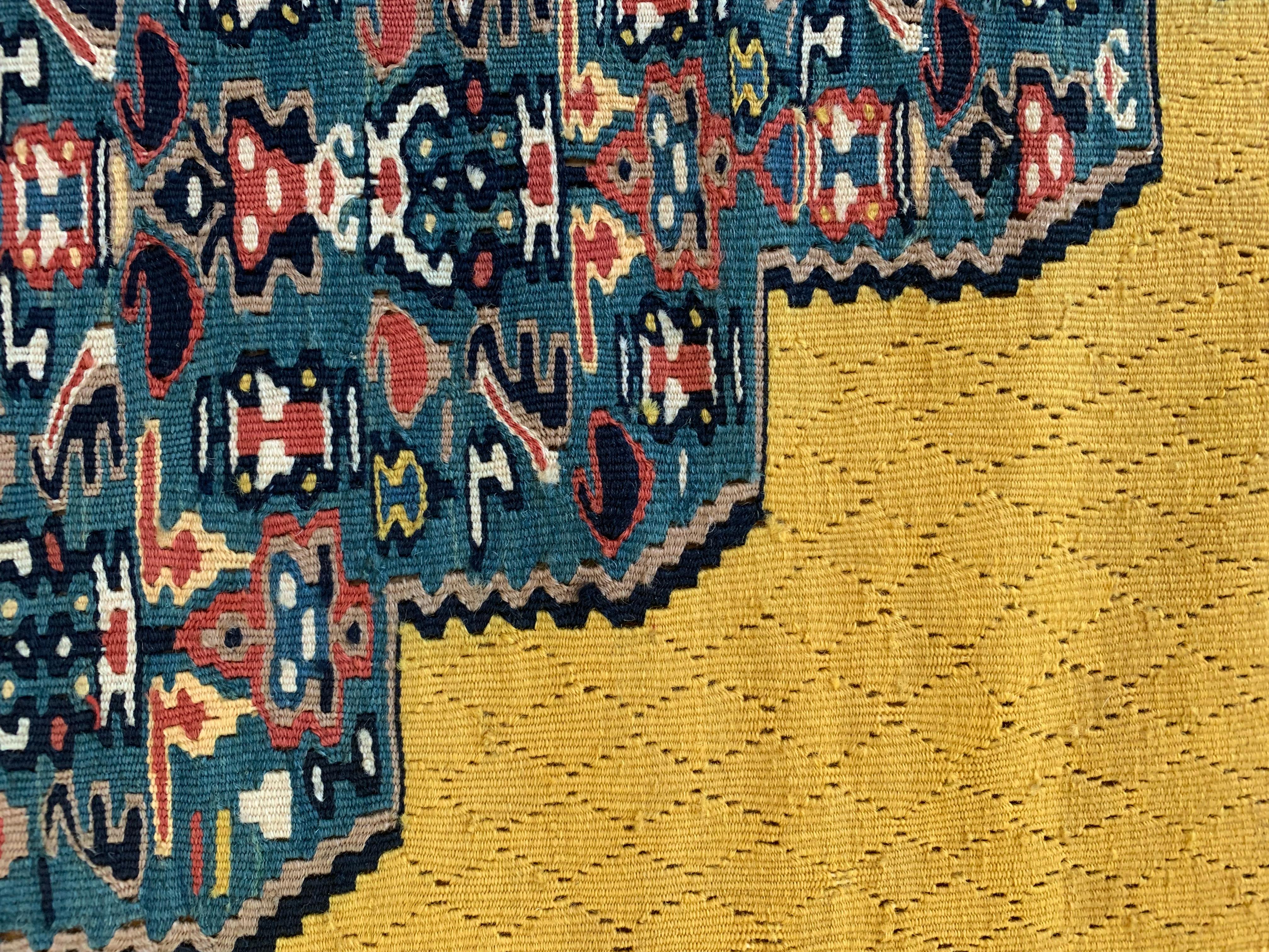 Gold Rug Kurdish Kilim Handmade Carpet Modern Flatwoven Wool Area Rug For Sale 10