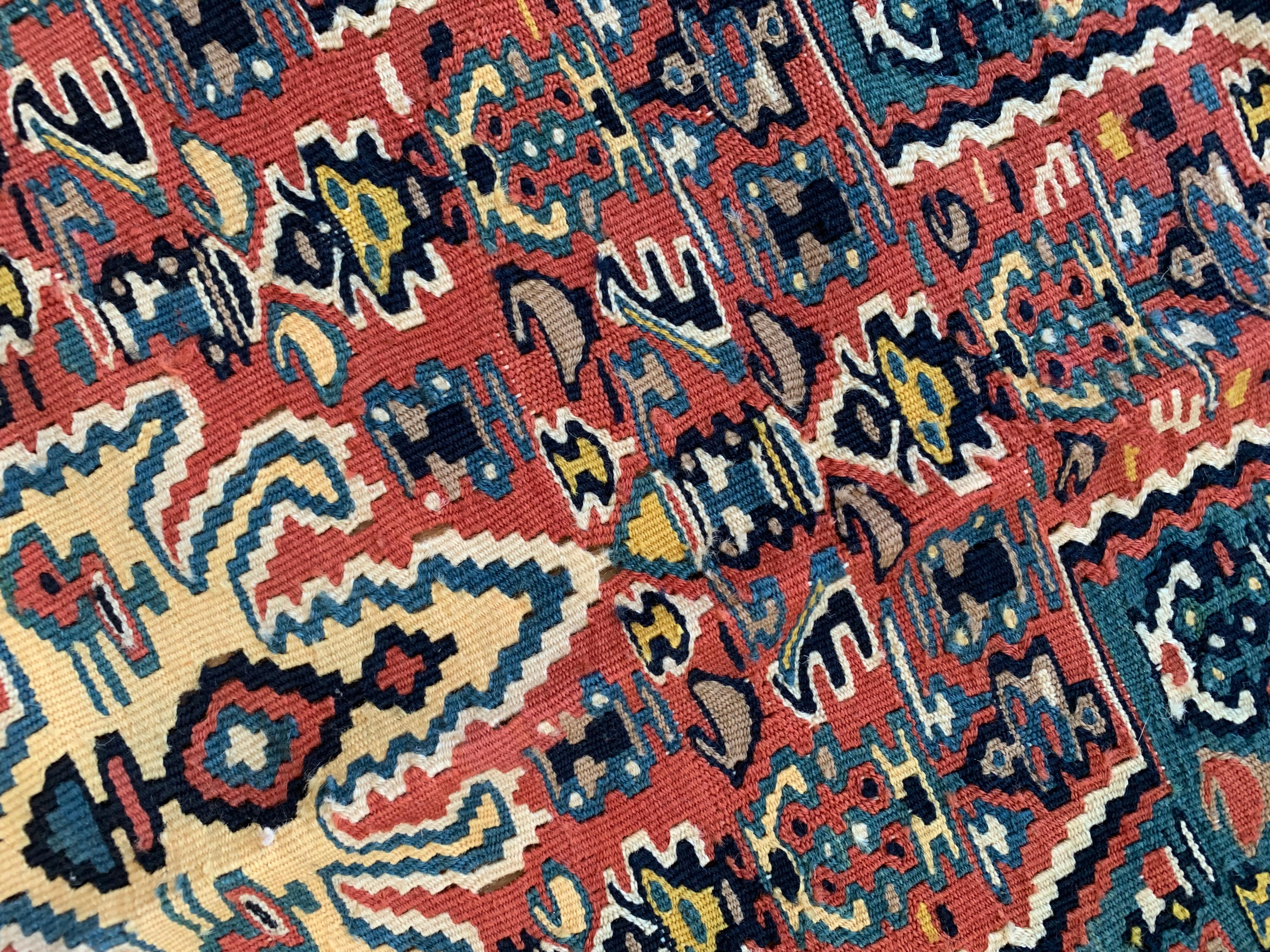 Tribal Gold Rug Kurdish Kilim Handmade Carpet Modern Flatwoven Wool Area Rug For Sale