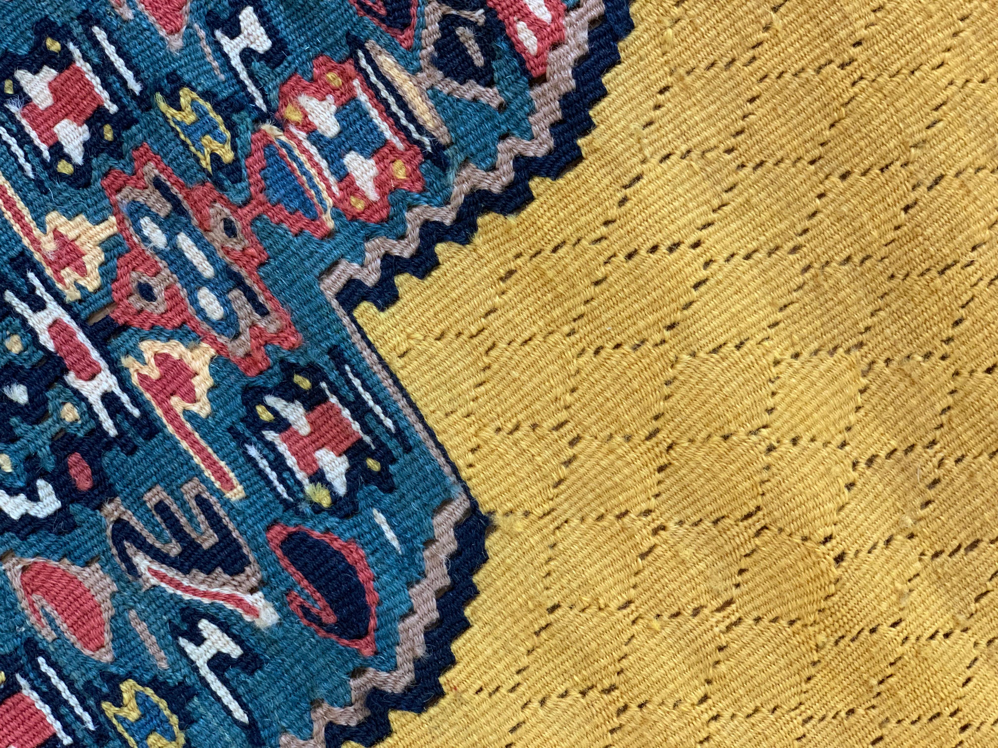 Gold Rug Kurdish Kilim Handmade Carpet Modern Flatwoven Wool Area Rug For Sale 1