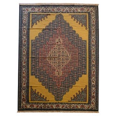 Goldgold Teppich Kurdischer Kelim Handgefertigter Teppich Moderner Flachgewebter Wollteppich