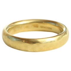 20k California Gold 4mm Hammered Wedding Band Handmade by Bracken Jewelers