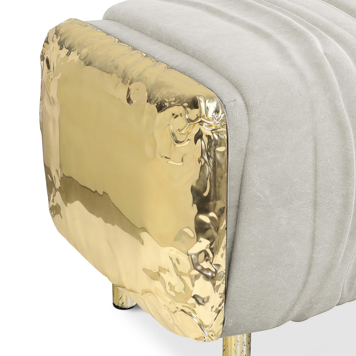 Contemporary Gold Safe Bench For Sale