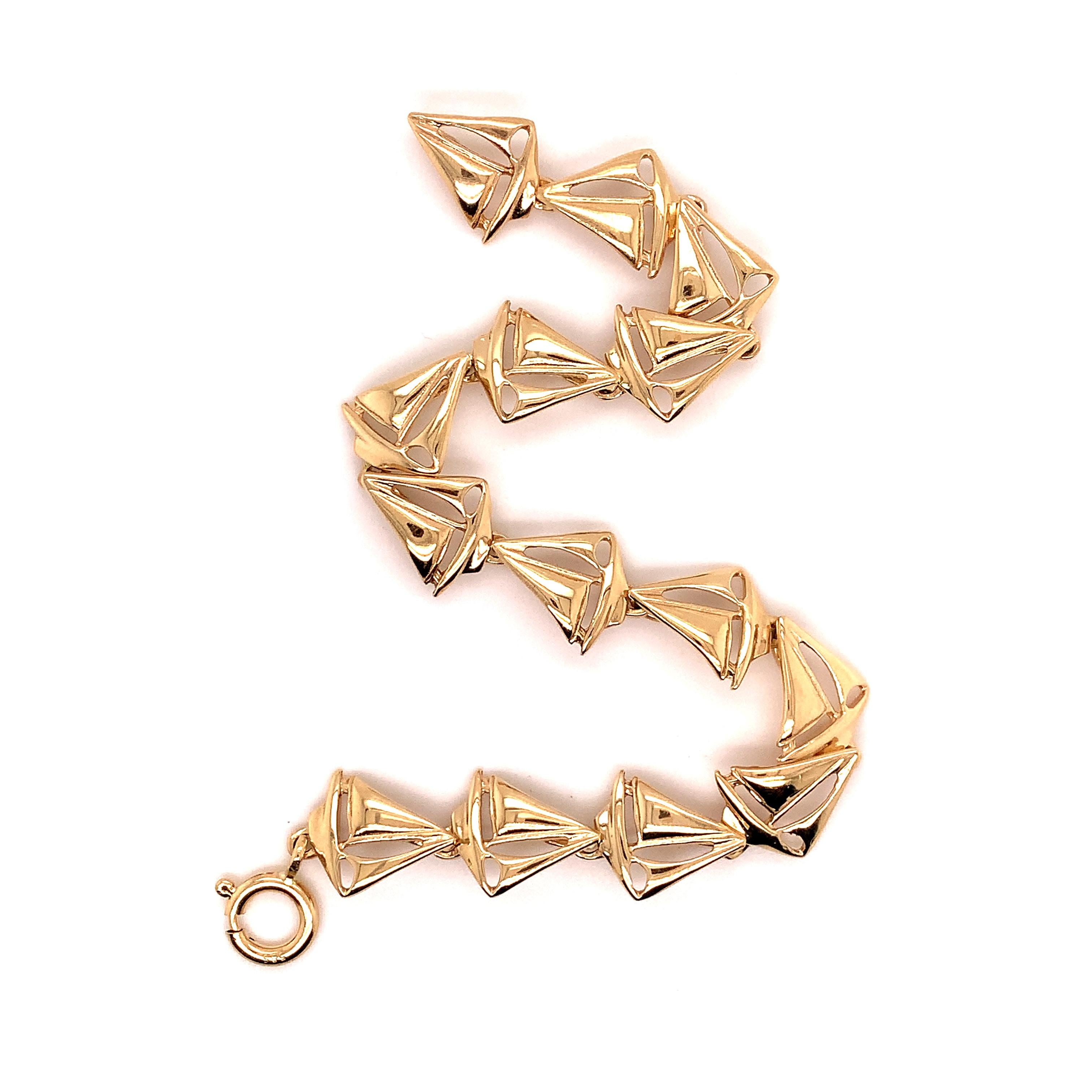 Women's Gold Sailboat Link Bracelet For Sale