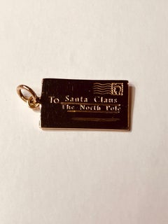 Gold Santa Claus North Pole Charm