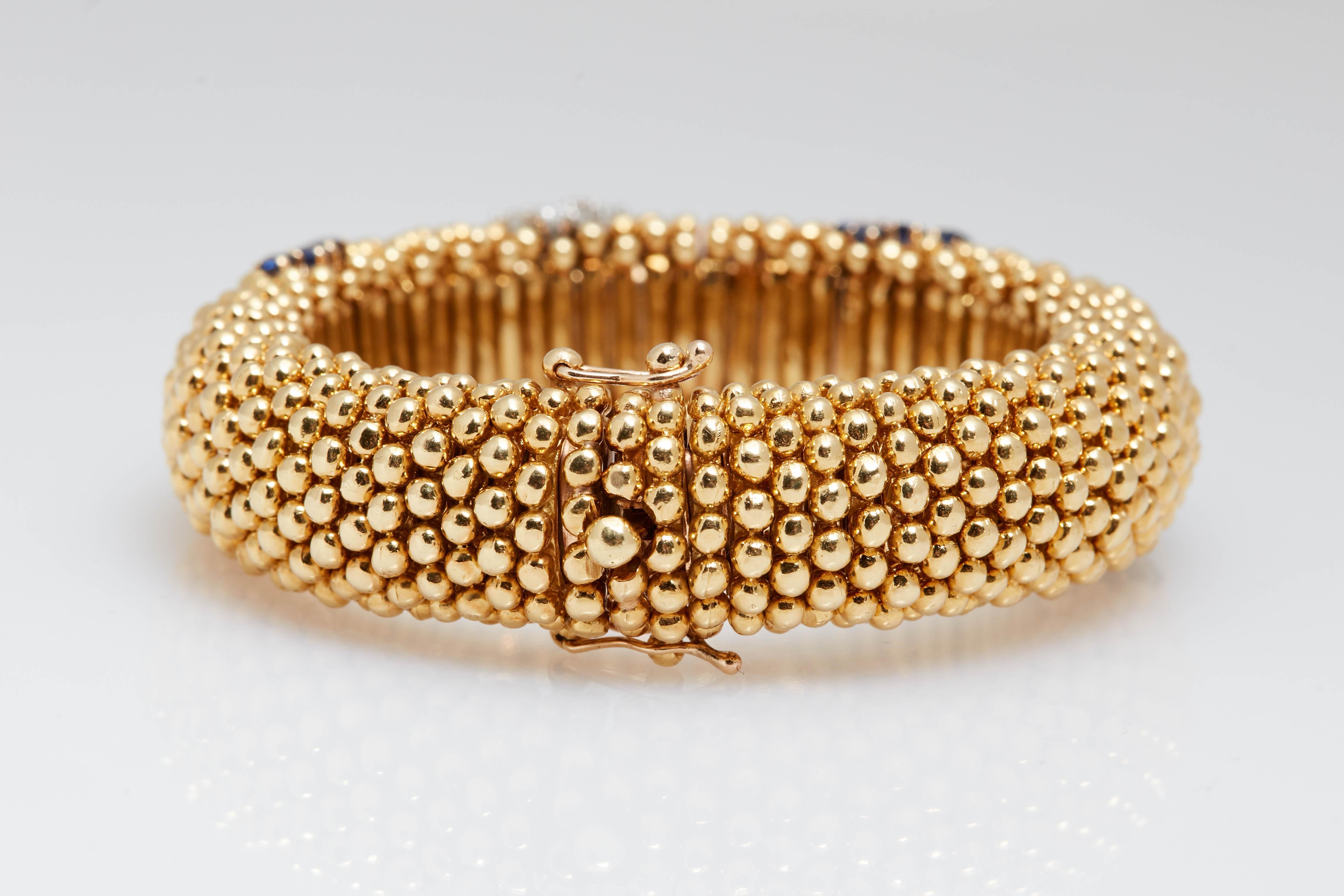 Gold Sapphire Diamond Bracelet 2