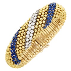 Gold Sapphire Diamond Bracelet