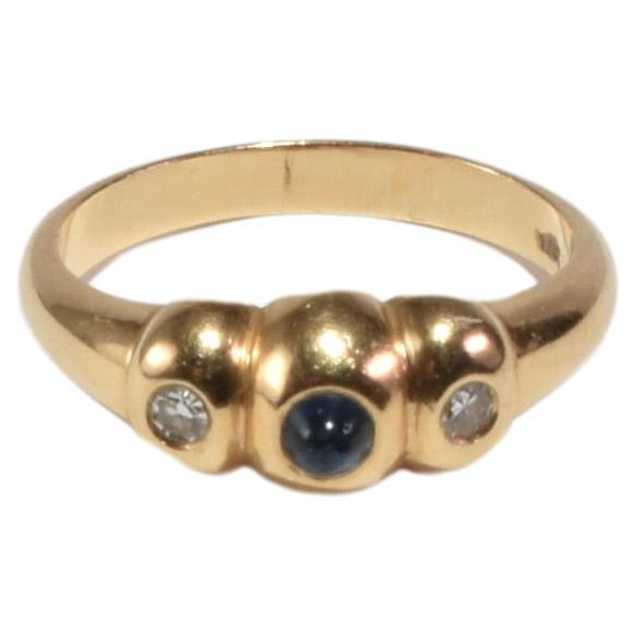 Gold Sapphire Diamond Ring For Sale