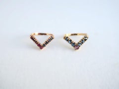 Gold, Sapphire & Ruby Stacking Rings