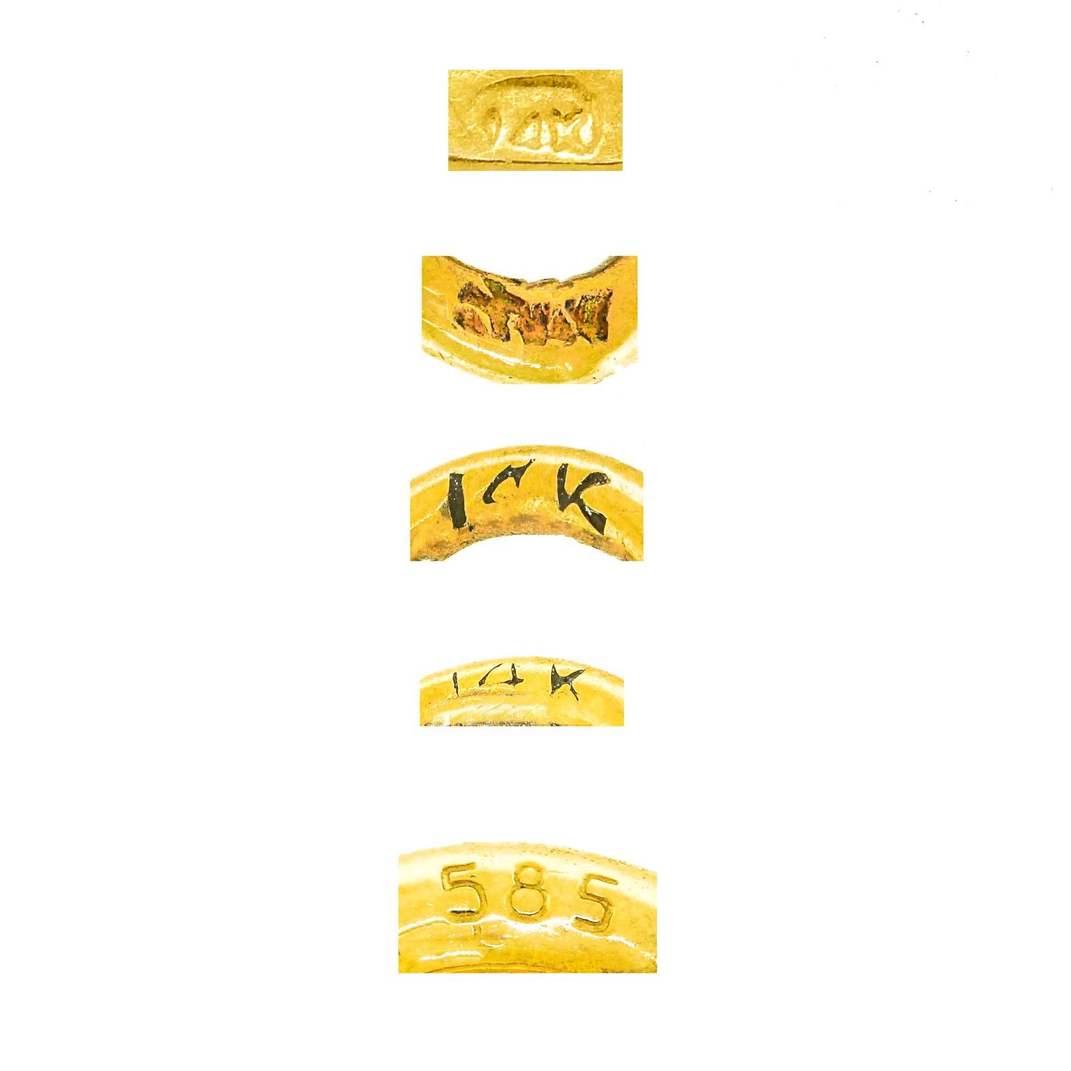 Set von 5 goldenen Skarabäusarmbändern aus Gold, ca. 1950er Jahre für Damen oder Herren