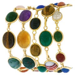 Gold Scarab Bracelets Set of 5, C1950s