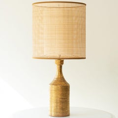 Gold Scratched FLoor Table Lamp Italy 1960, Custom Lampshade by R. Houben
