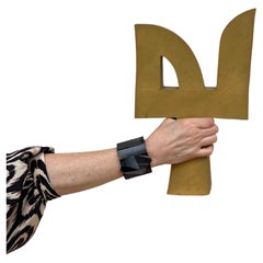 Vintage Abstract Gold Sculpture, c. 1981