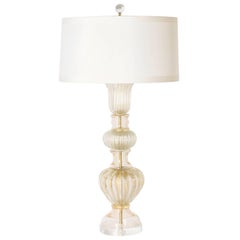 Gold Seguso for Marbro Murano Glass Lamp, circa 1960