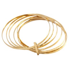 Bracelet semainier en or 18k, bracelet vintage, bracelet bangle