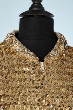 Gold sequin and beaded collar and cuffs "Paris 2"  Circa  1970