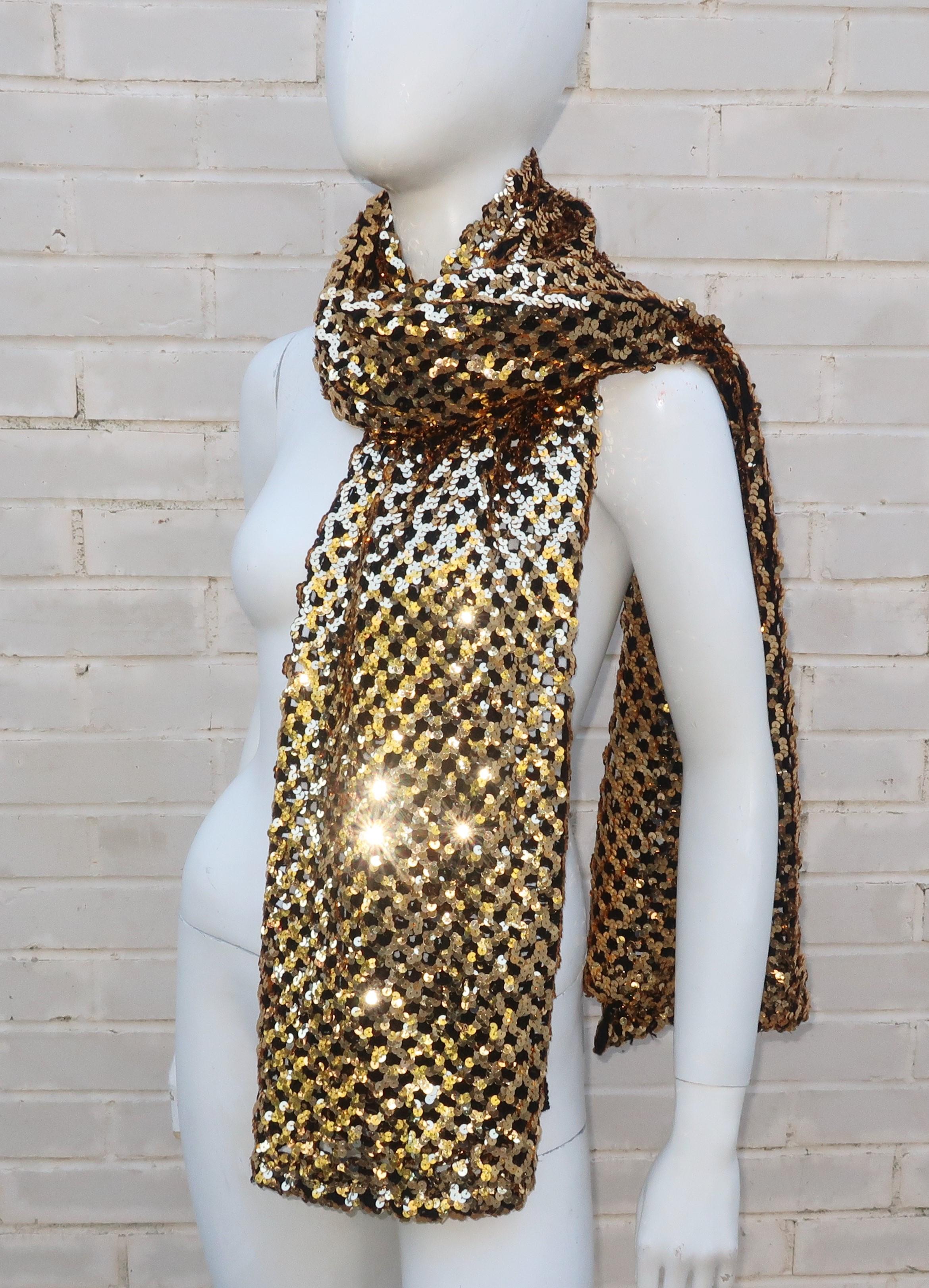 gold sequin scarf