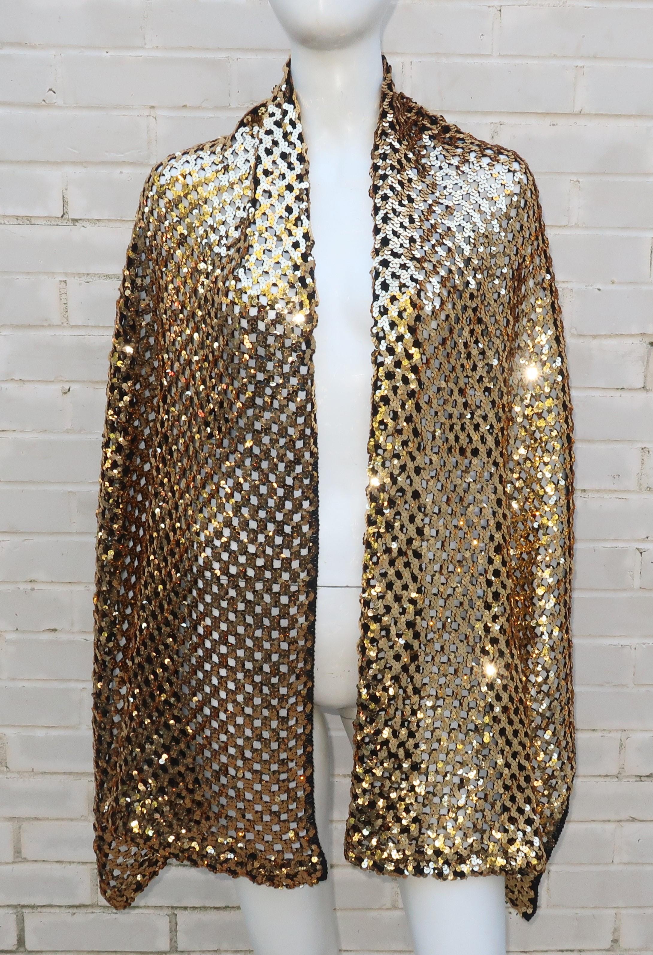 gold sequin shawl