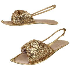 Gold Sequin Genie Slippers, 1960's