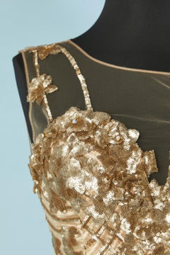 Gold sequins with lurex threads embroideries Gai Mattiolo The Red Carpet