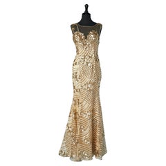 Gold sequins with lurex threads embroideries Gai Mattiolo The Red Carpet 