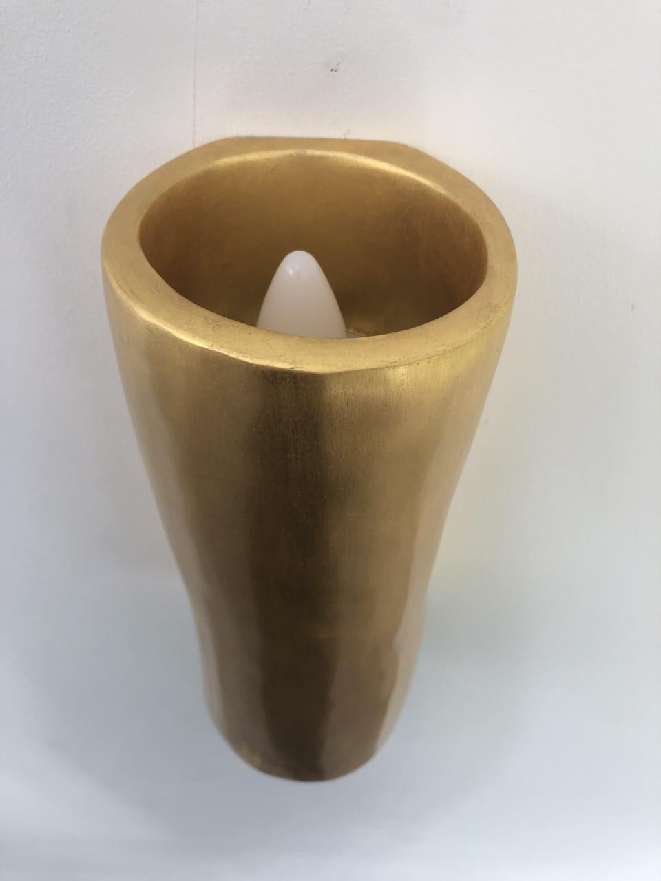 Organic Modern Serenity Wall Sconce in 23.5 Carat Gold Leaf by Hannah Woodhouse 2