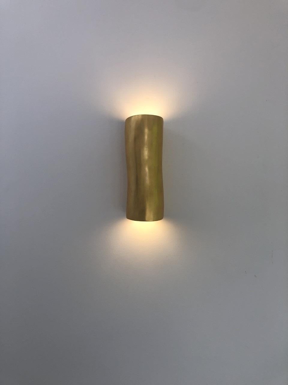 British Organic Modern Serenity Wall Sconce in 23.5 Carat Gold Leaf by Hannah Woodhouse