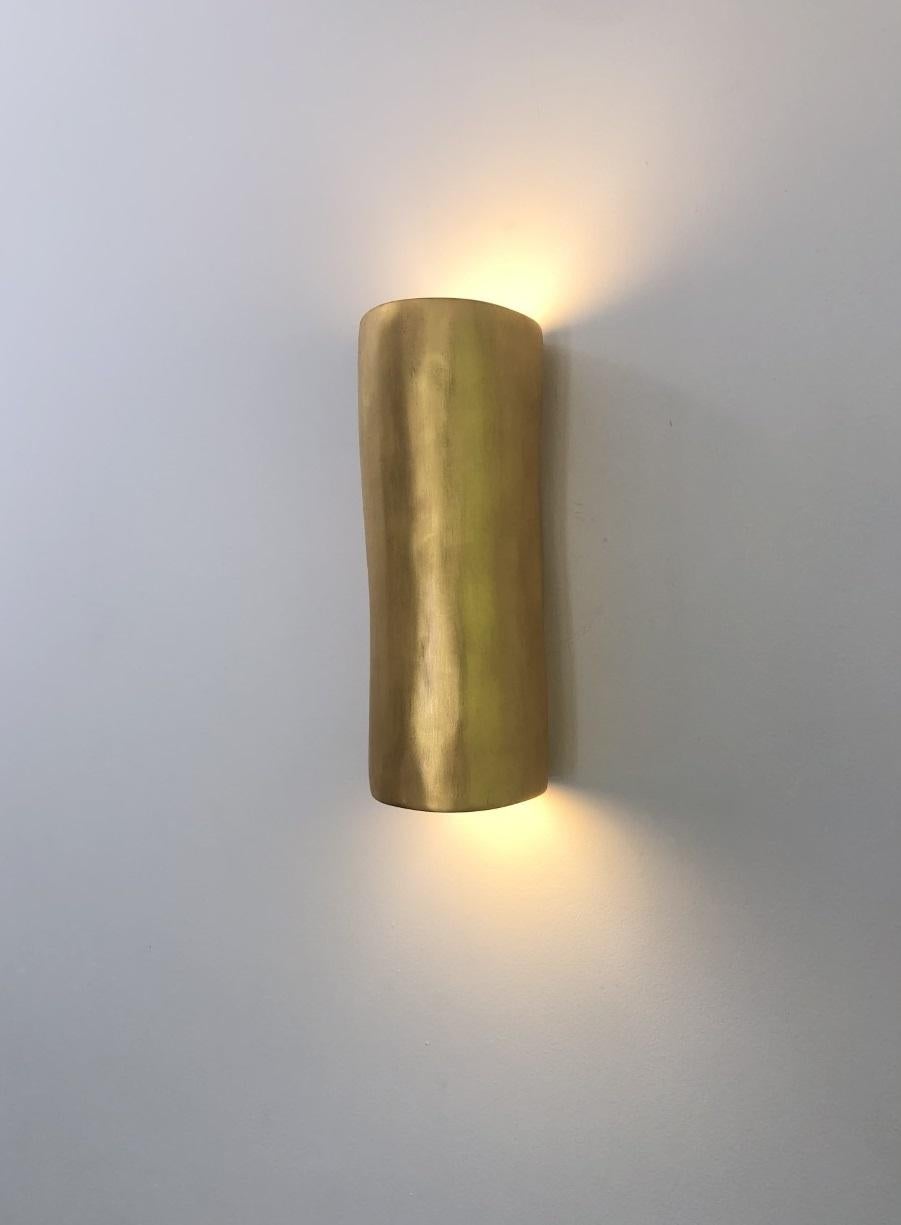 Molded Organic Modern Serenity Wall Sconce in 23.5 Carat Gold Leaf by Hannah Woodhouse