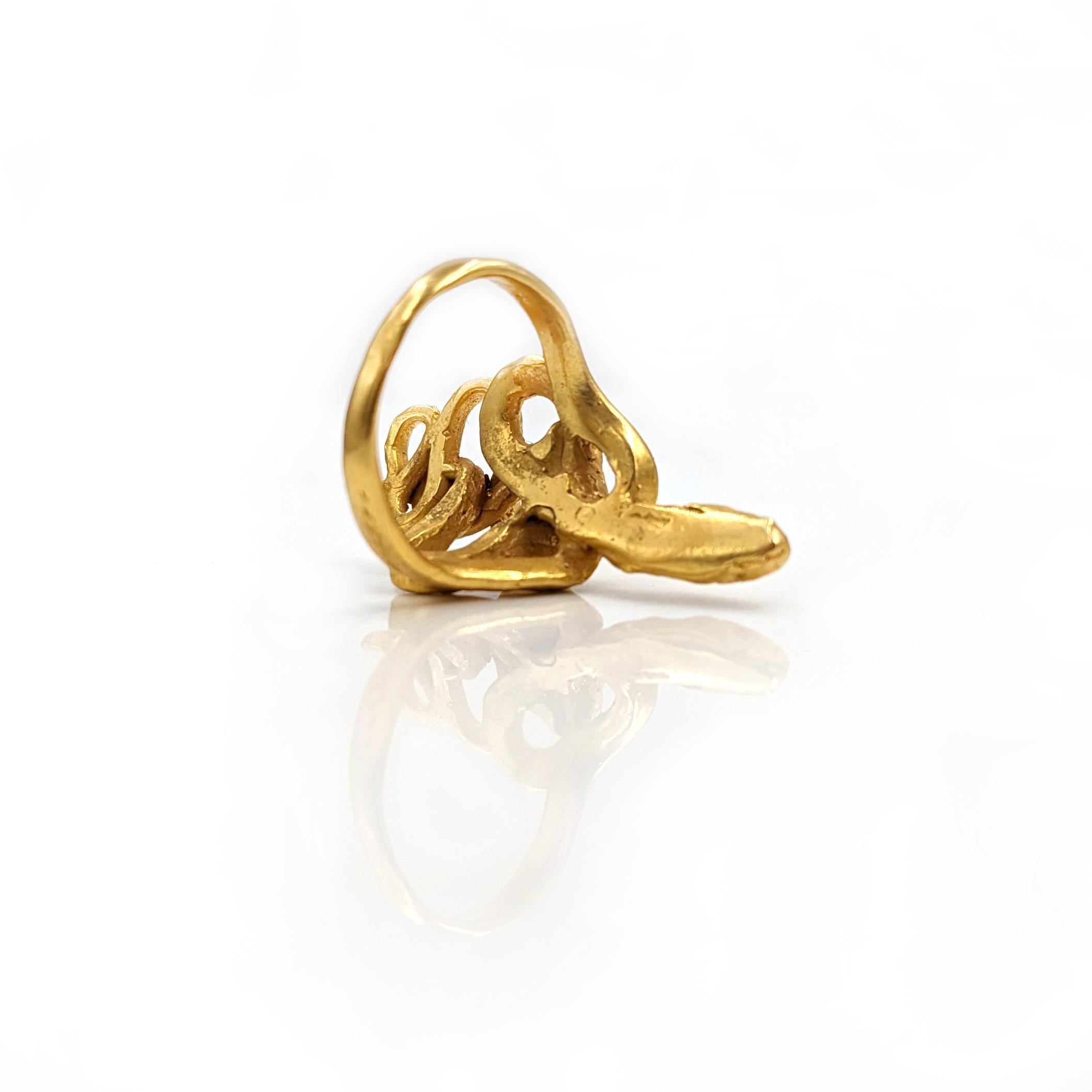 Women's or Men's Gold Serpentine Ring For Sale