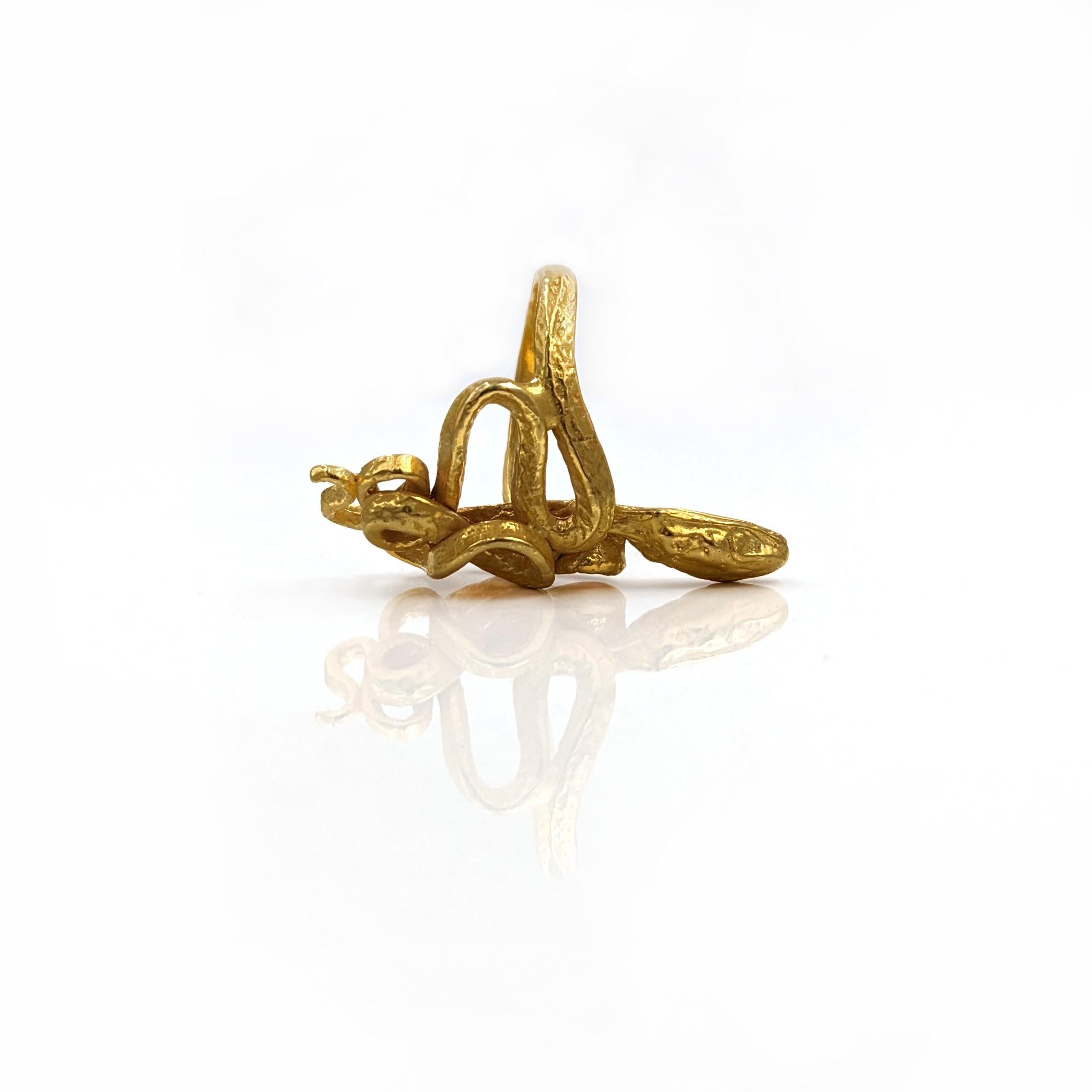 Gold Serpentine Ring For Sale 1
