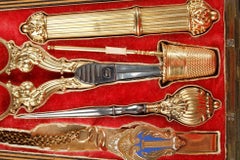 Gold Sewing Box with Chatelaine, Early 19th Century
