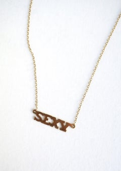 Gold Nameplate Necklace Sexy