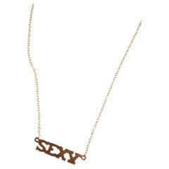 Vintage Gold Sexy Nameplate Necklace