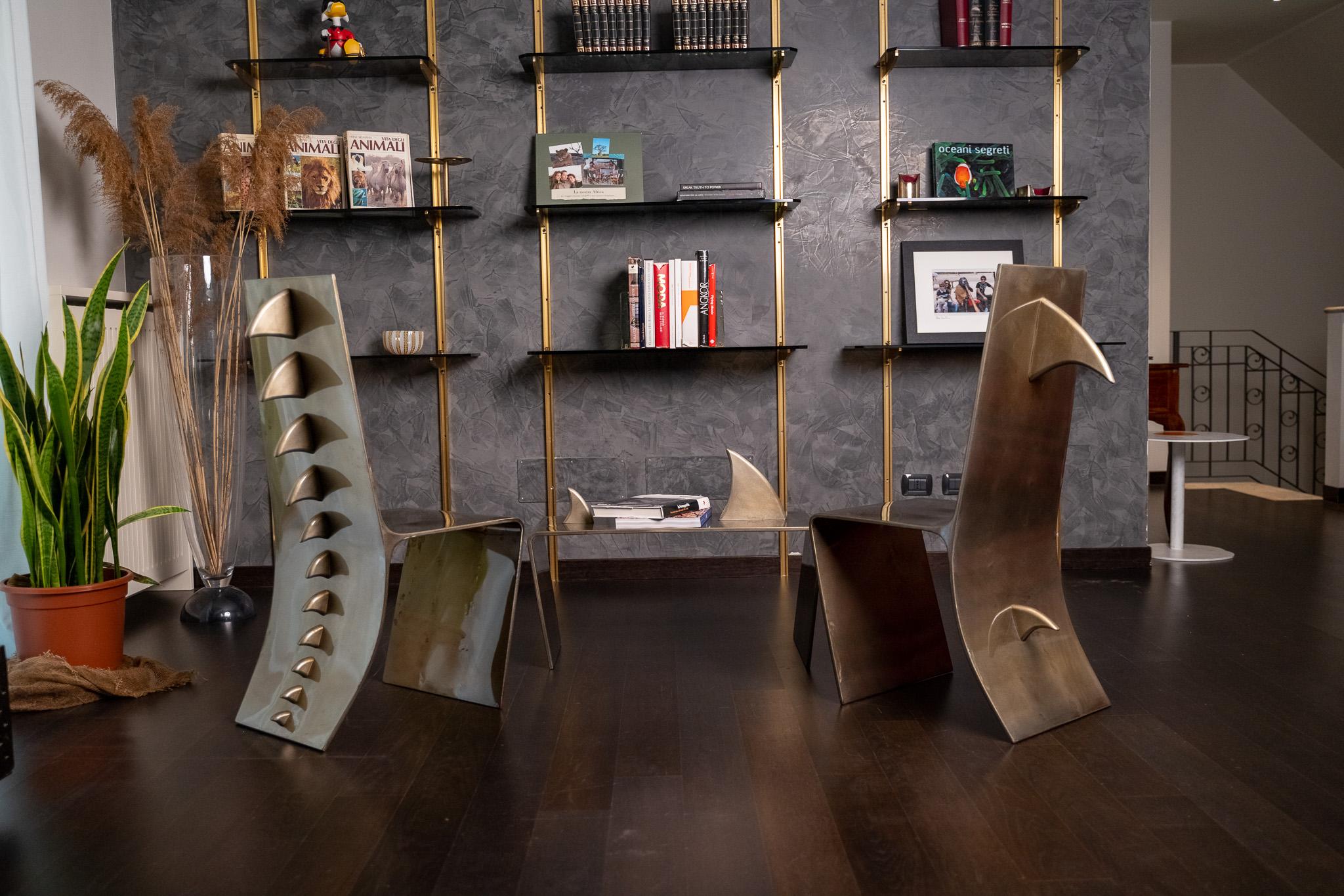 Gold Shark Coffee Table by Giulia Maria Ligresti For Sale 1